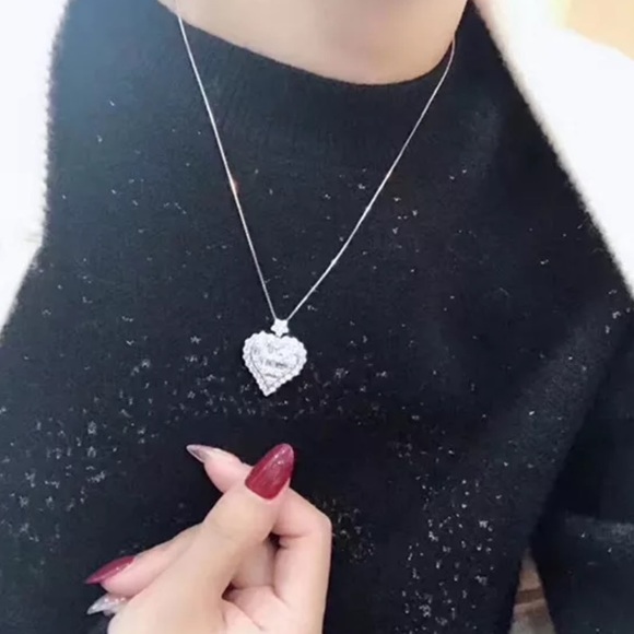 NEW 925 STERLING SILVER DIAMOND PENDANT NECKLACE - Picture 4 of 8